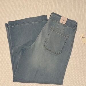 The Colette Crop High-Rise Wide-Leg Flare Jeans by Maeve, size 32, Anthro NWT